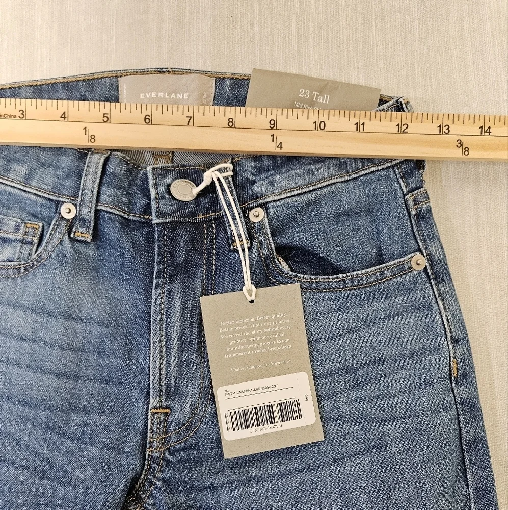NWT EVERLANE‎ Jeans Womens Size 23 Tall Blue Mid-Rise Skinny Denim - Picture 10 of 11